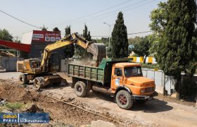 گزارش تصویری | عملیات ساخت دوربرگردان نیایش در بلوار شهید چمران شیراز
