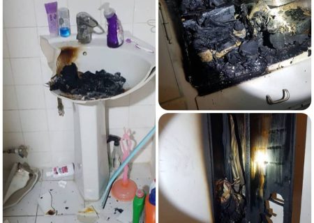 اطفاء حریق آپارتمان ۳ طبقه در شیراز