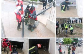 انجام ۱۲۹ عملیات آتش‌نشانان شیرازی طی یک روز بارندگی