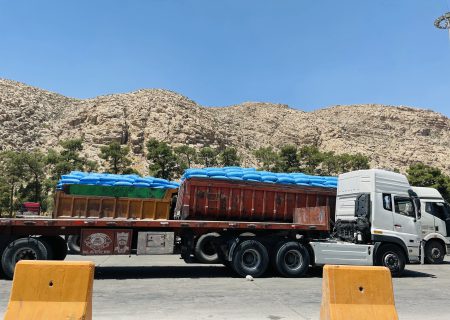 توزیع انواع کودهای ازته،فسفاته و پتاسه از مبدأ پتروشیمی شیراز و انبارهای سازمانی شعبه به شهرستان اقلید
