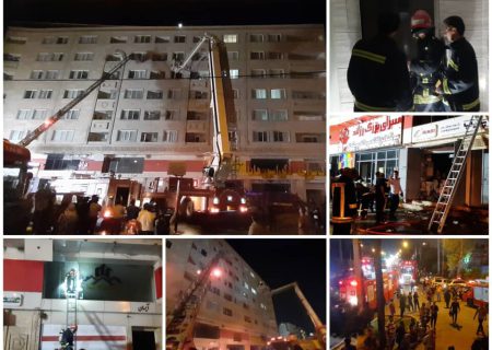 مهار آتش‌سوزی سنگین در فروشگاه لوله و اتصالات در شیراز