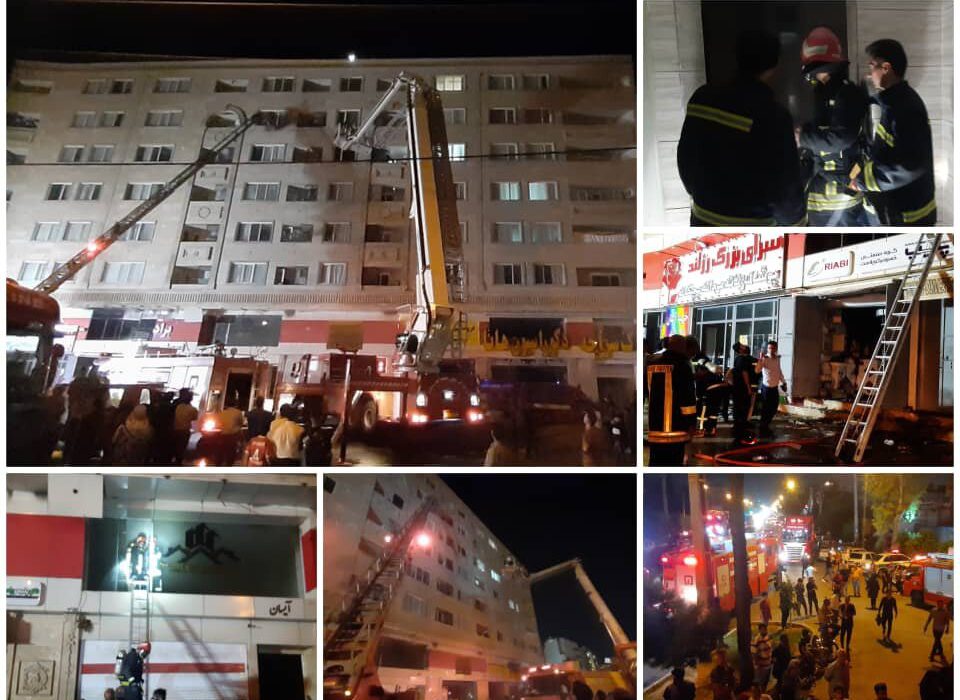 مهار آتش‌سوزی سنگین در فروشگاه لوله و اتصالات در شیراز