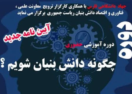 ‌ کارگاه آموزشی «چگونه دانش‌بنیان» توسط جهاددانشگاهی فارس برگزار می‌شود
