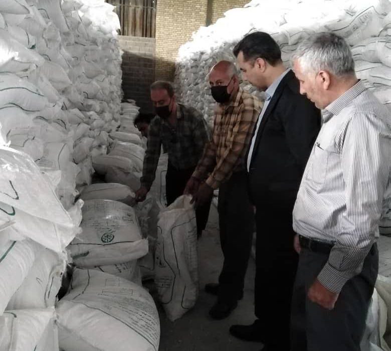 بازدید مدیر شعبه فارس از مراحل نمونه برداری کود در انبارهای سازمانی