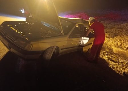 تصادف دو خودرو پژو ۴۰۵ در جاده فسا_جهرم با ۴ مصدوم