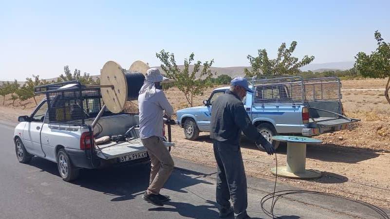 اجرای پروژه پایش تصویری قادرآباد از توابع شهرستان خرم بید، با تکمیل عملیات فیبرکشی